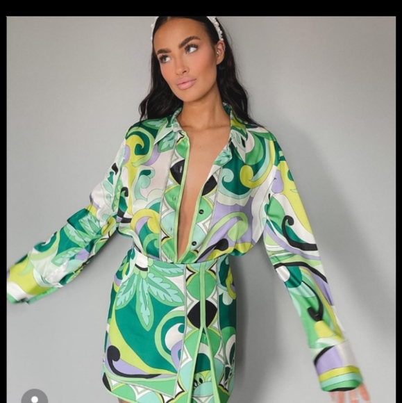 NWT Zara FAVORITE BLOGGERS TOP AND SKIRT PRINT SET - Picture 2 of 8